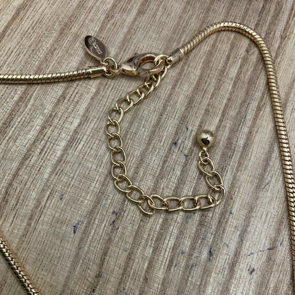 Chico's Openwork Black & Gold Tone Enamel Pendant Necklace - Picture 7 of 7